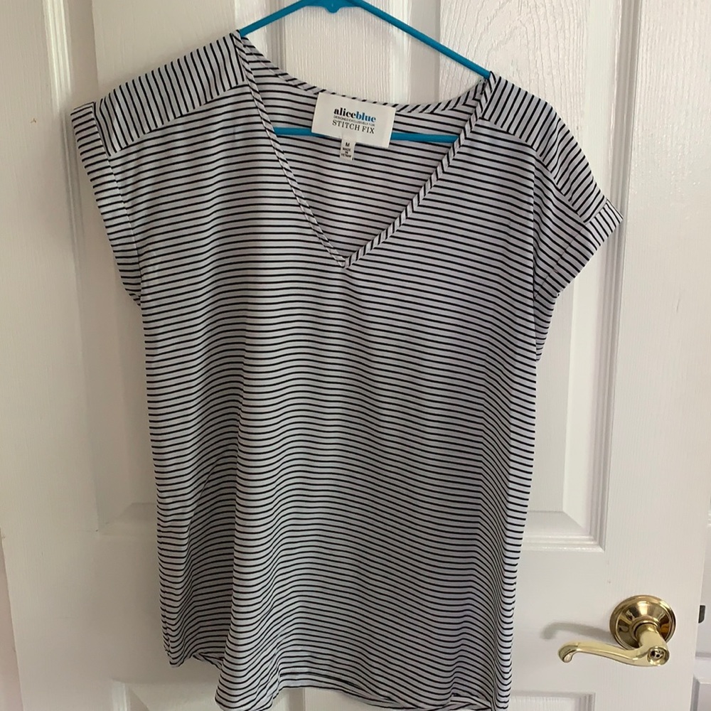 Black and white striped top